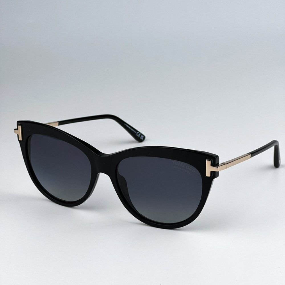 SALE! NEW Tom Ford FT0821/S KIRA 01D Black Polarized Cat Eye Women Sunglasses